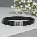 9mm Black Italian Charm Bracelet + Double Custom Charm