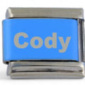 9mm Engraved Name/Word Italian charm (Blue) (Discontinued)