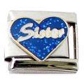 Sister Blue Heart 9mm Charm