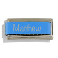 9mm Blue Engraved Personalized Superlink Italian charm (Discontinued)