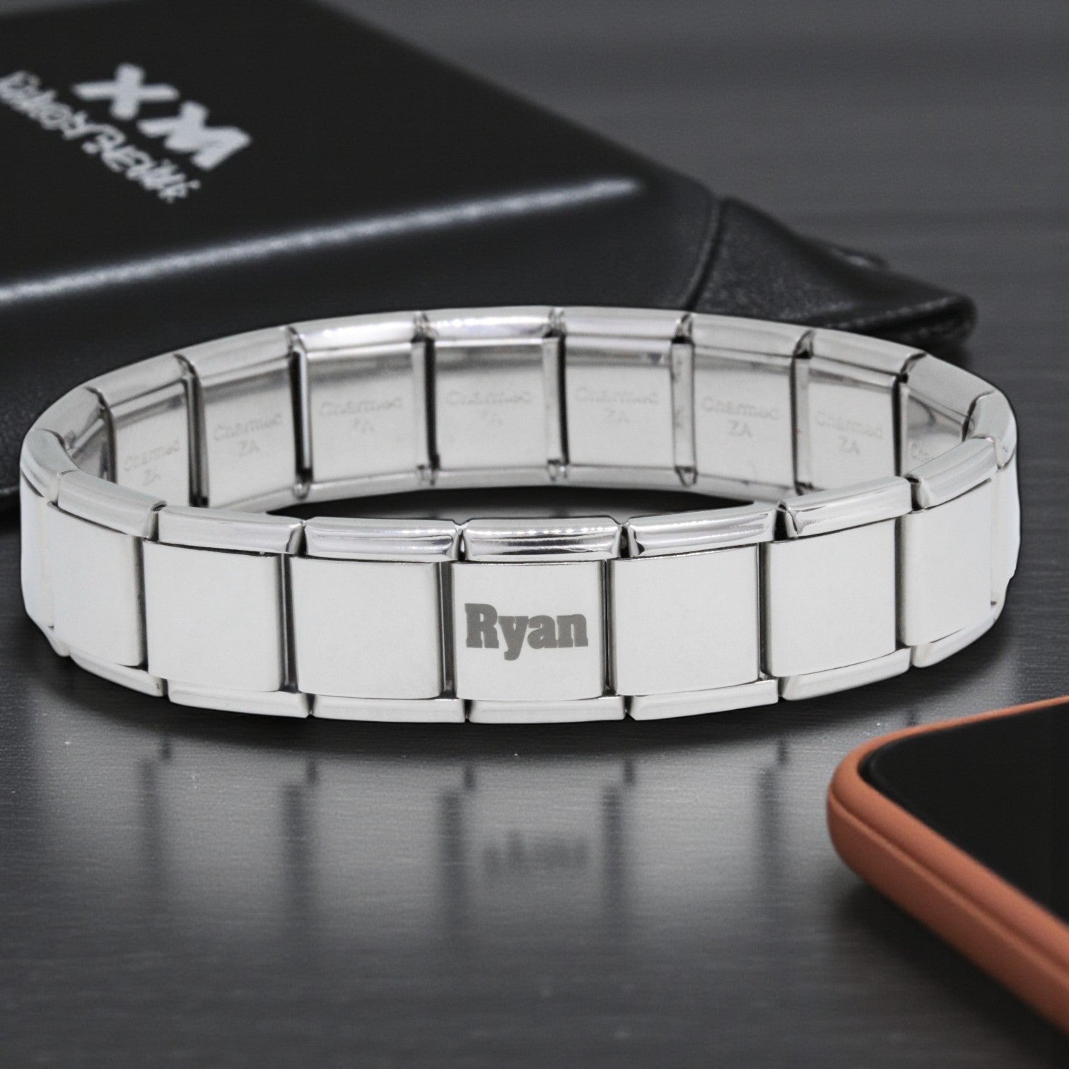 13mm Engraved Italian Charm Bracelet