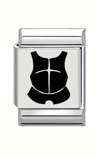 13mm Laser Engraved Charm - Armour Of God - Breast Plate of Righteousness