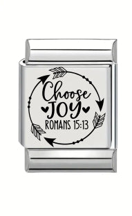 13mm Laser Engraved Charm - Choose Joy Round
