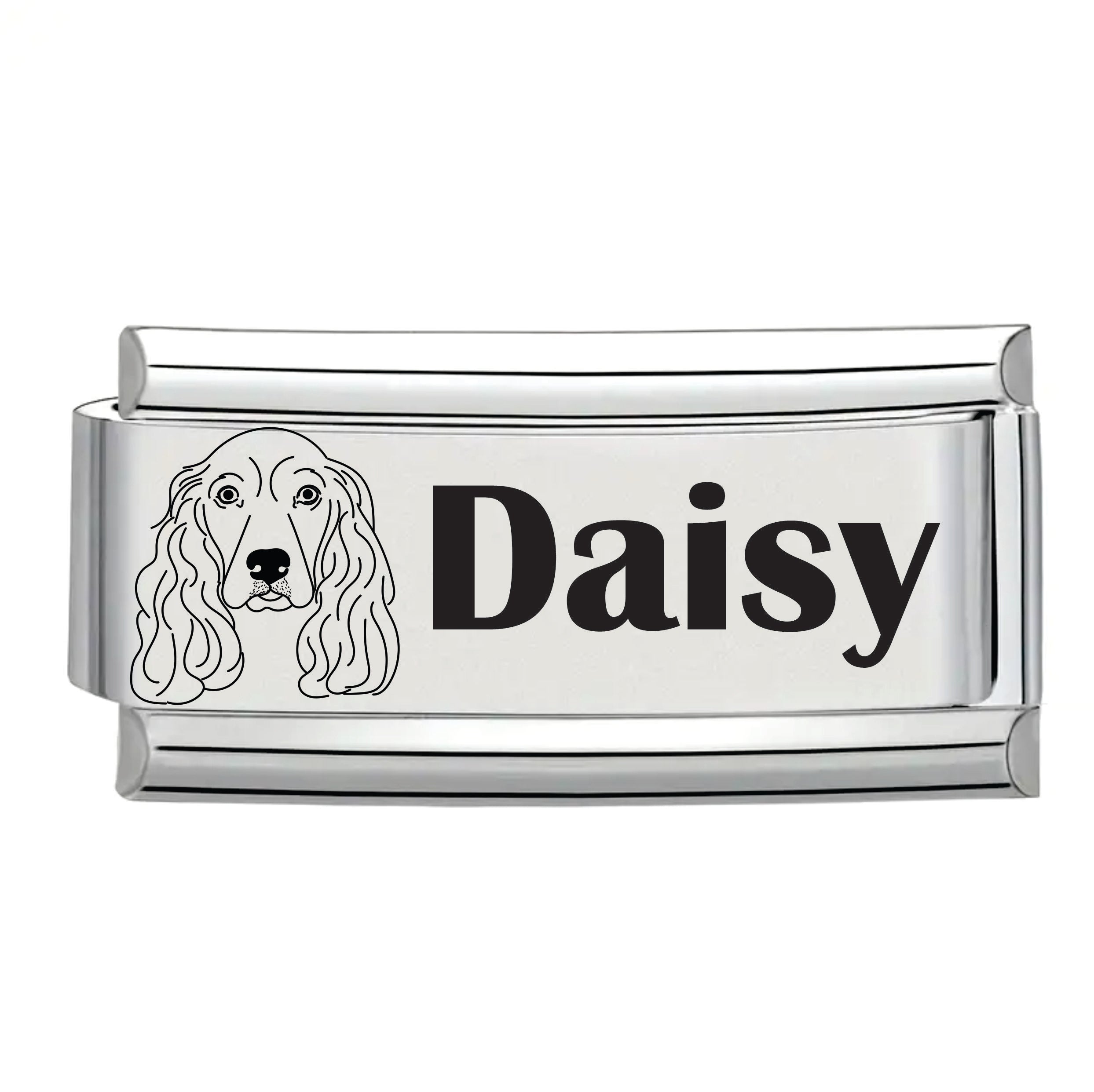 9mm Dog Engraved Personalized Superlink Italian charm