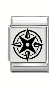 13mm Laser Engraved Charm - Compass