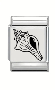 13mm Laser Engraved Charm - Conch Shell