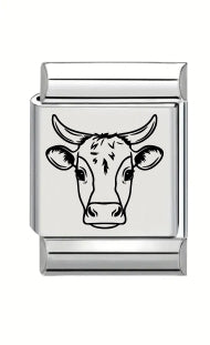 13mm Laser Engraved Charm - Cow