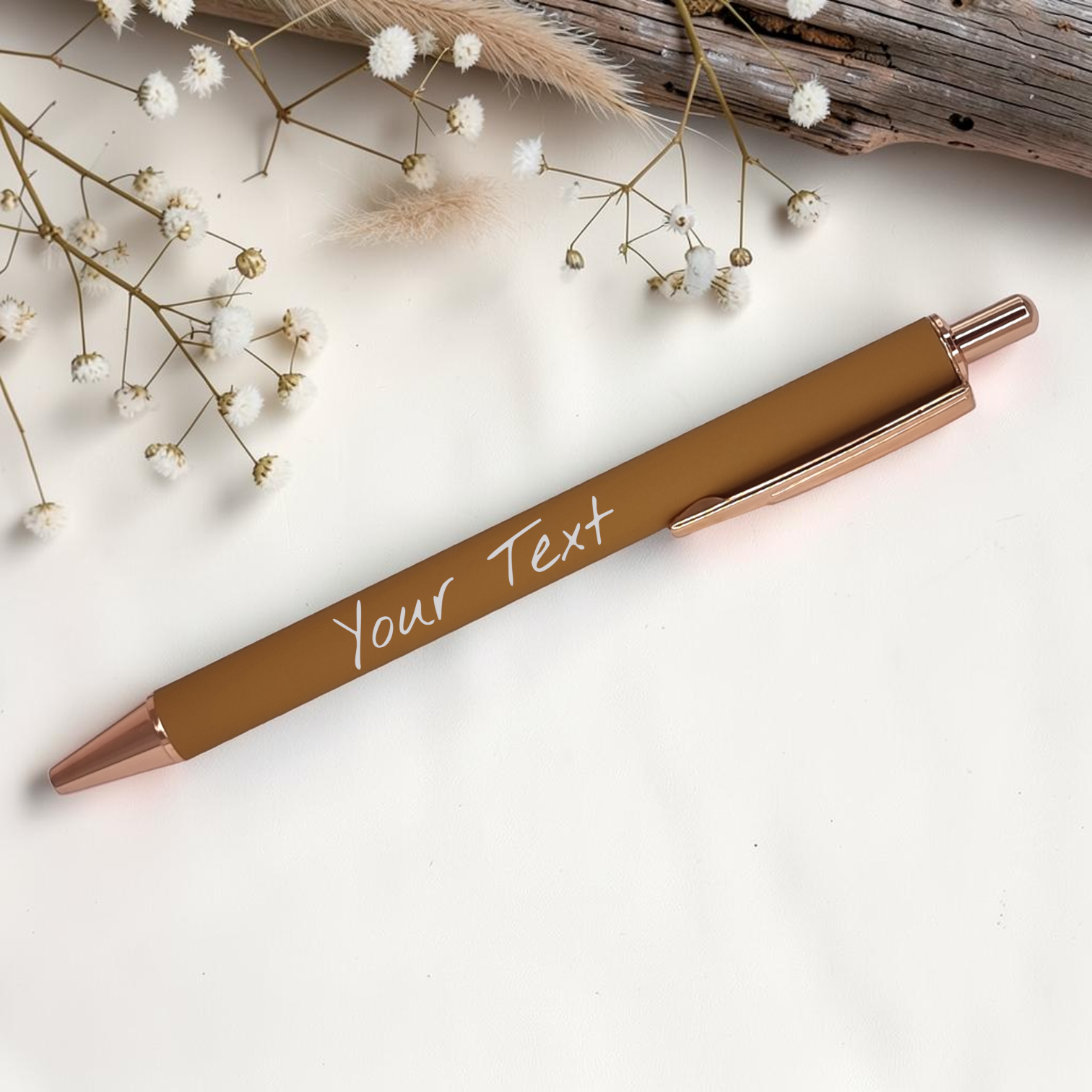 Personalized Powder Coated Pen - Mustard*