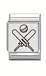 13mm Laser Engraved Charm - Cricket