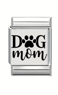 13mm Laser Engraved Charm - Dog Mom