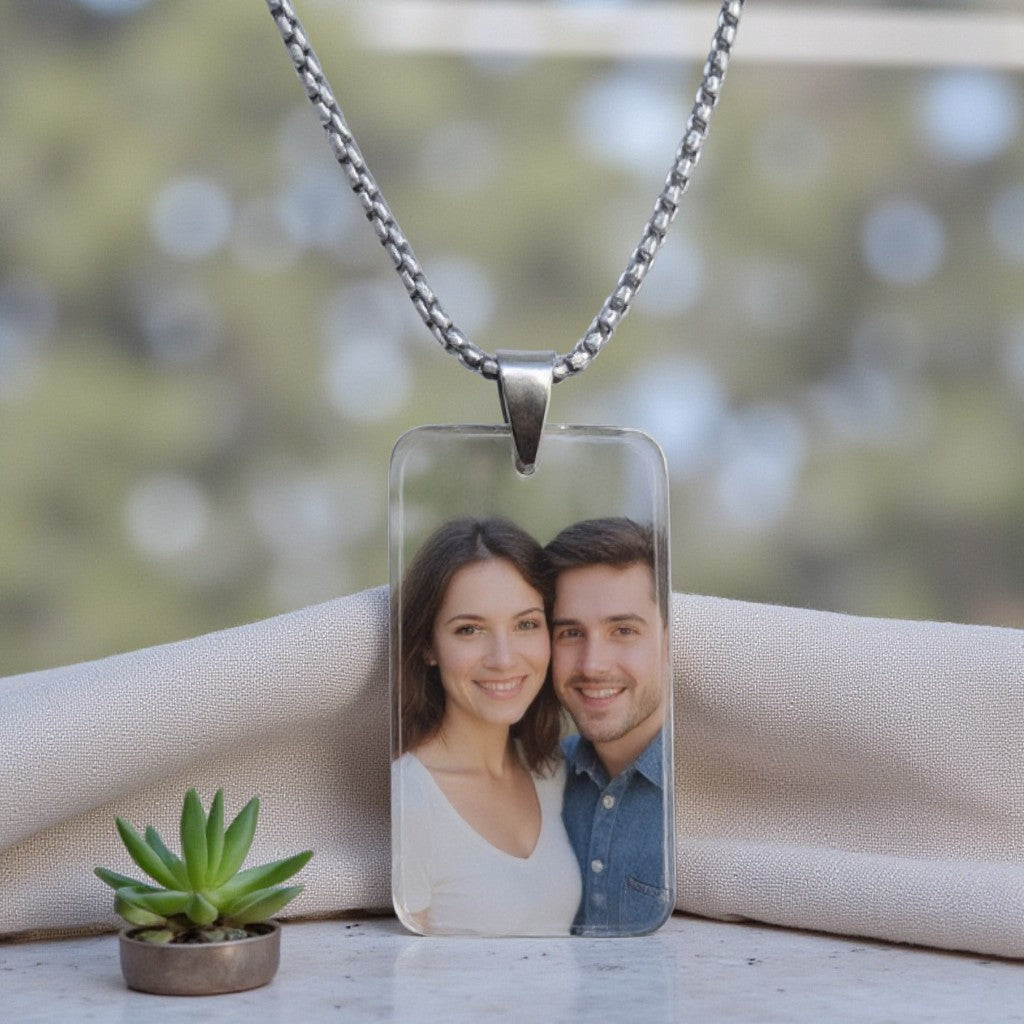 Printed Dog Tag Pendant and Chain