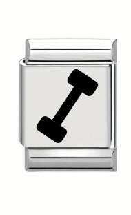 13mm Laser Engraved Charm - Dumbbell