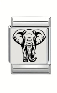 13mm Laser Engraved Charm - Elephant