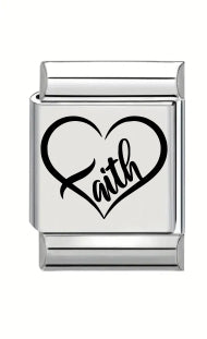 13mm Laser Engraved Charm - Faith