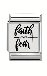 13mm Laser Engraved Charm - Faith Over Fear