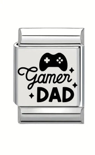 13mm Laser Engraved Charm - Gamer Dad