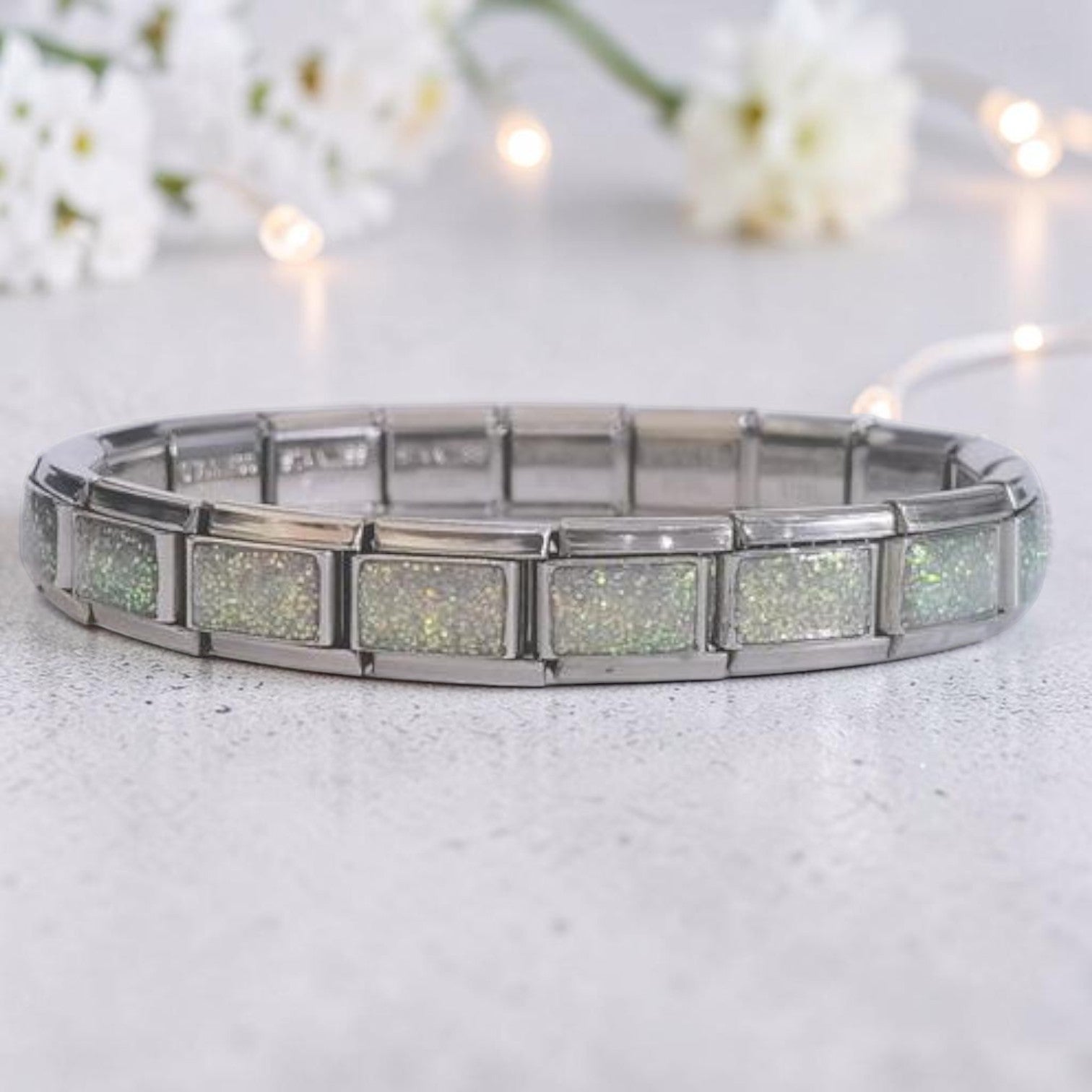 9mm Glitter Italian Charm Starter Bracelet