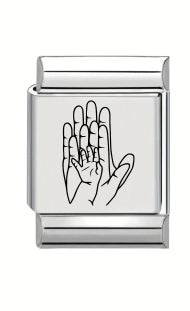 13mm Laser Engraved Charm - Hands