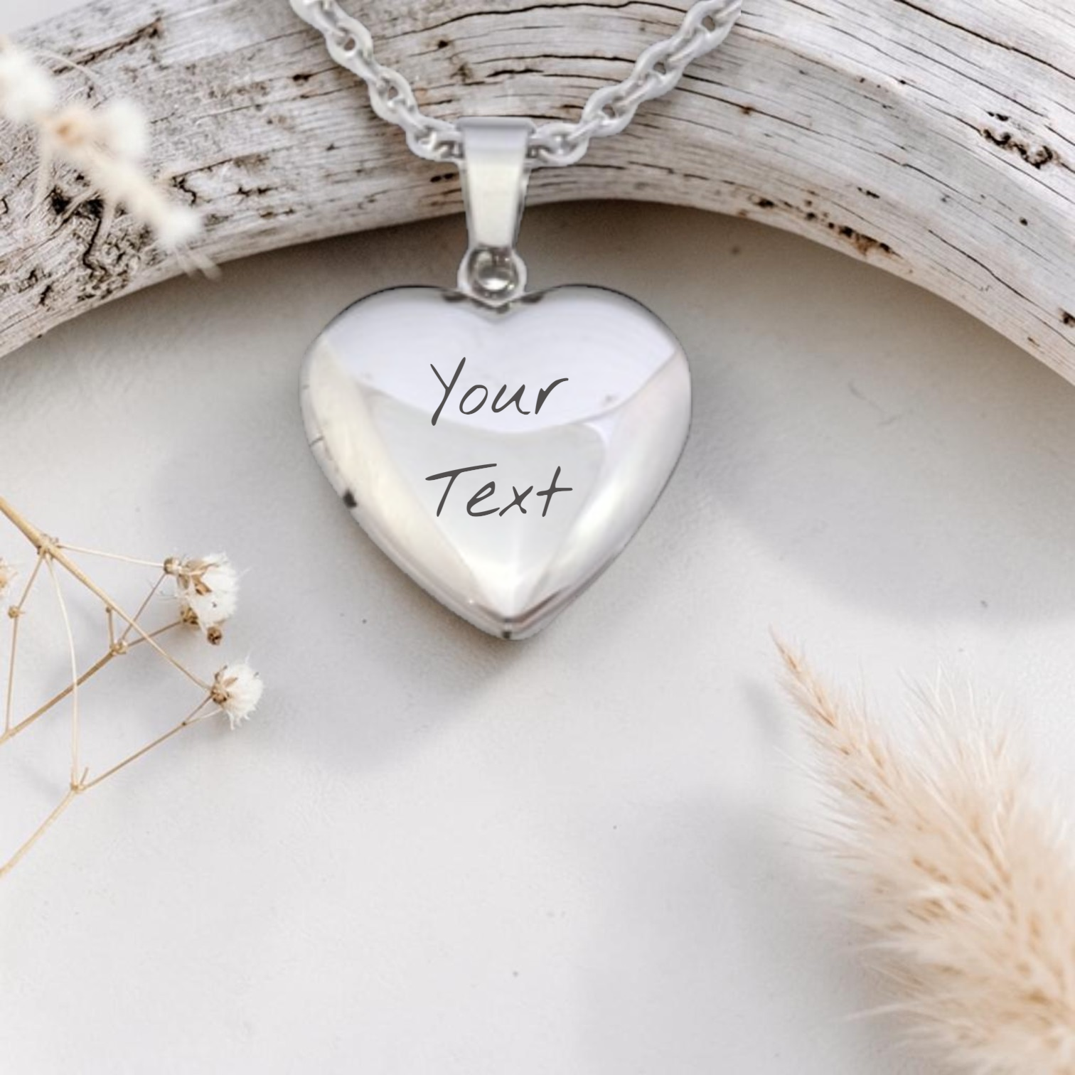 Stainless Steel Heart Locket and Chain