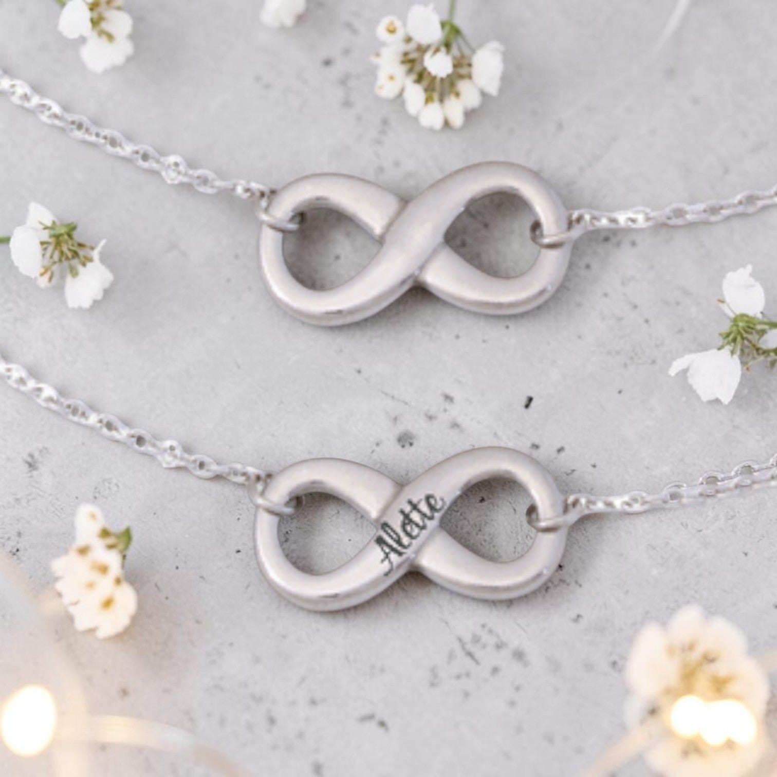 Engraved Infinity Ankle Bracelet