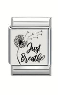 13mm Laser Engraved Charm - Just Breathe