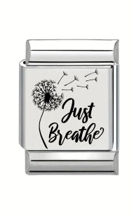 13mm Laser Engraved Charm - Just Breathe