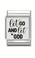 13mm Laser Engraved Charm - Let Go and Let God
