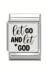 13mm Laser Engraved Charm - Let Go and Let God