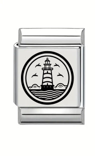 13mm Laser Engraved Charm - Lighthouse