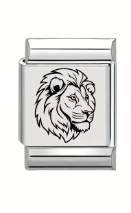 13mm Laser Engraved Charm - Lion