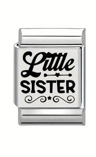 13mm Laser Engraved Charm - Little Sister