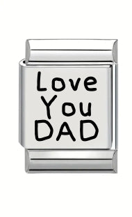 13mm Laser Engraved Charm - Love you Dad