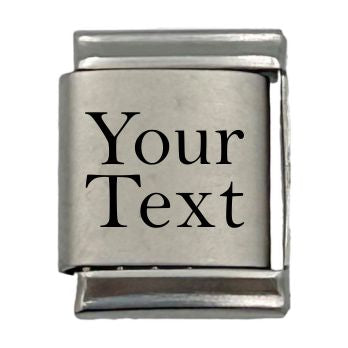 13mm Matte Engraved Name/Word Italian charm