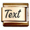 9mm Engraved Name/Word Italian charm (Matte Gold) (Discontinued)