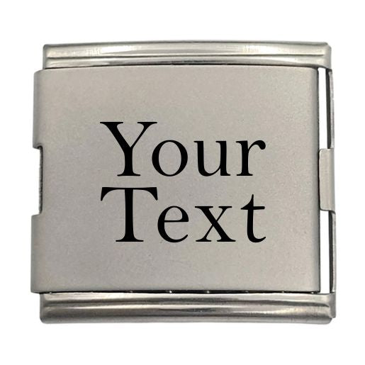 Megalink Matte Engraved Italian Charm, joins 2x 9mm bracelets