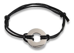 Adjustable Rope Bracelet with Custom Engraved Washer Charm