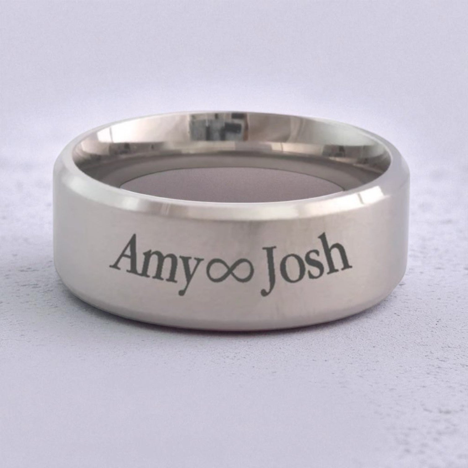 Stainless Steel Engraved Men's Ring