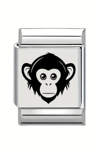 13mm Laser Engraved Charm - Monkey