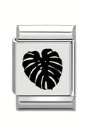 13mm Laser Engraved Charm - Monstera Leaf