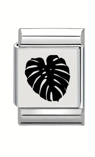 13mm Laser Engraved Charm - Monstera Leaf