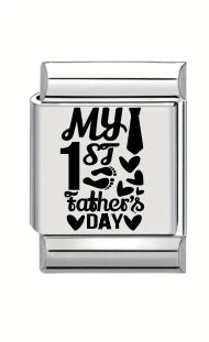 13mm Laser Engraved Charm - 1st Father's Day