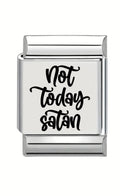 13mm Laser Engraved Charm - Not Today Satan