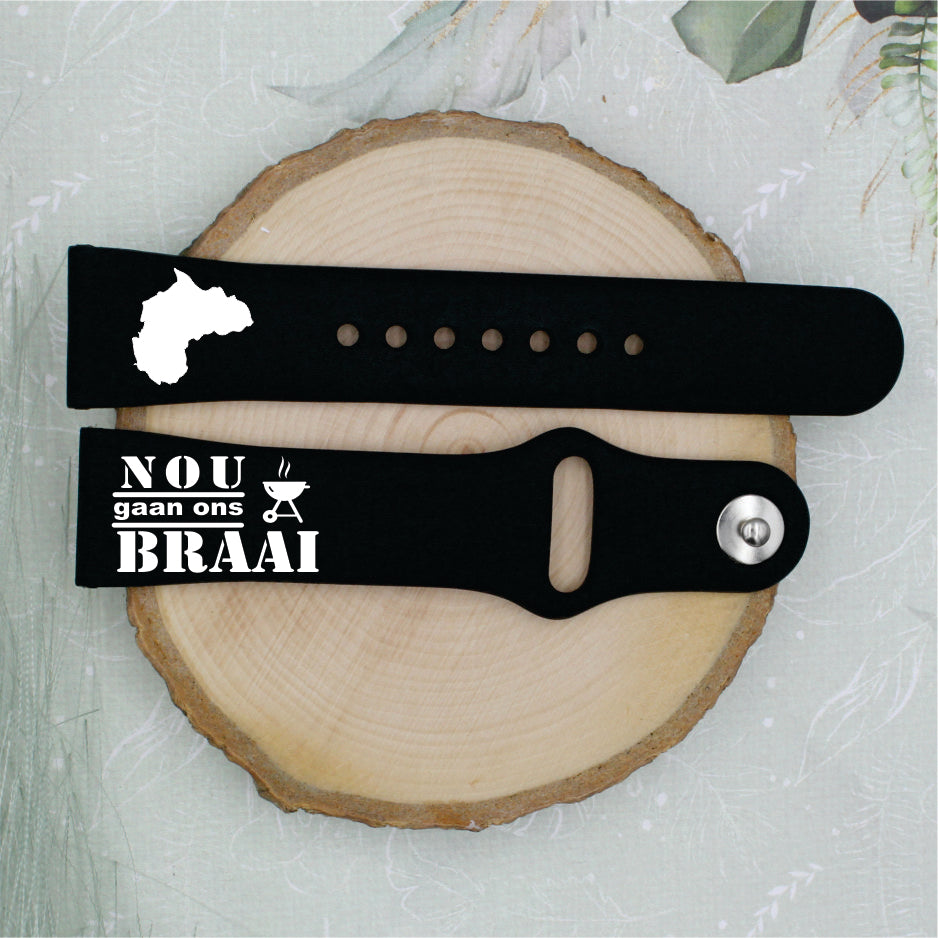 Africa Nou gaan ons braai Personalized Watch Band