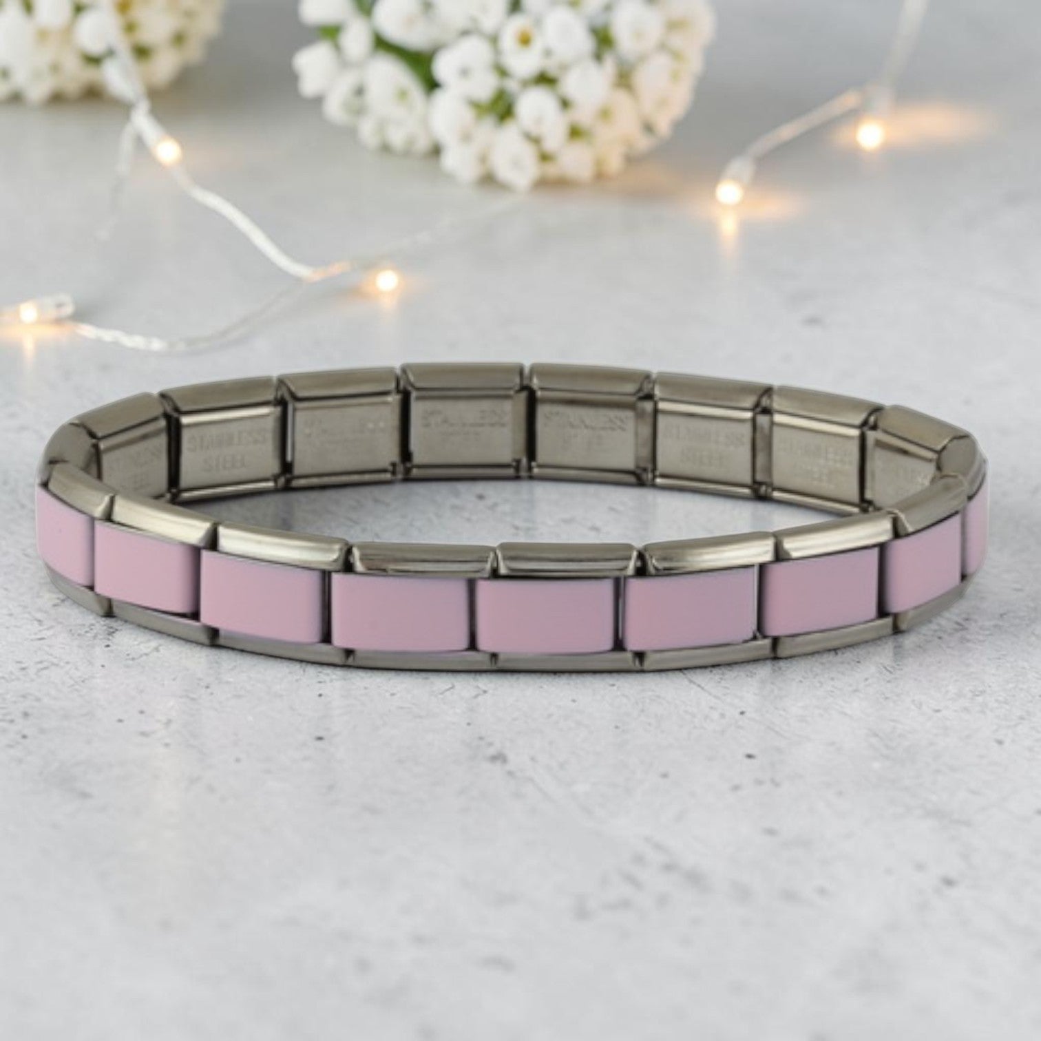 9mm Light Pink Italian Charm Starter Bracelet (Discontinued)