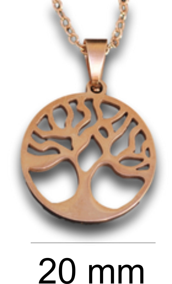 Rose Gold Tree Pendant & Chain - Card 230