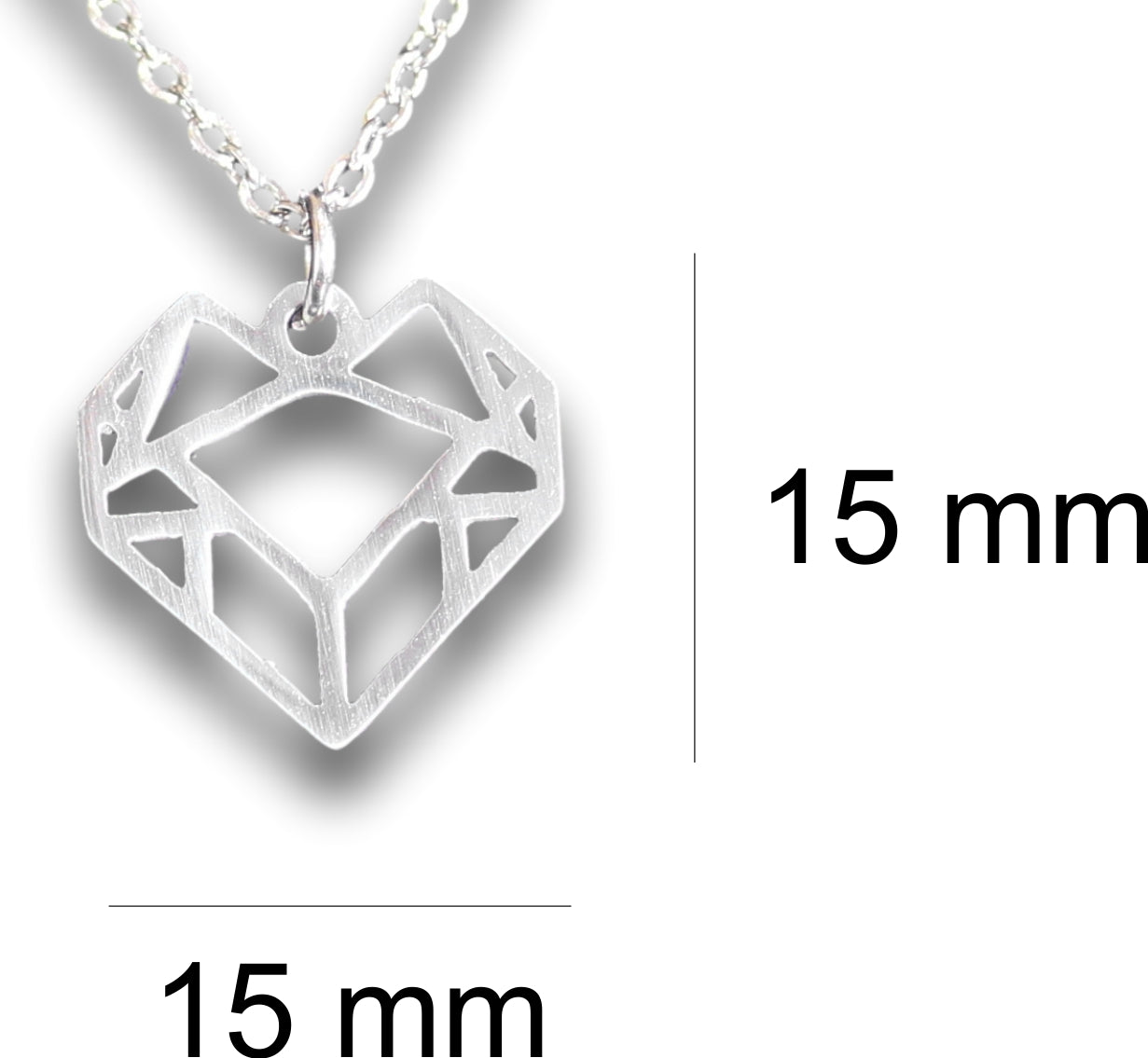 Geometric Heart Pendant & Chain - Card 222
