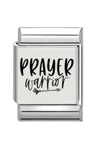 13mm Laser Engraved Charm - Prayer Warrior