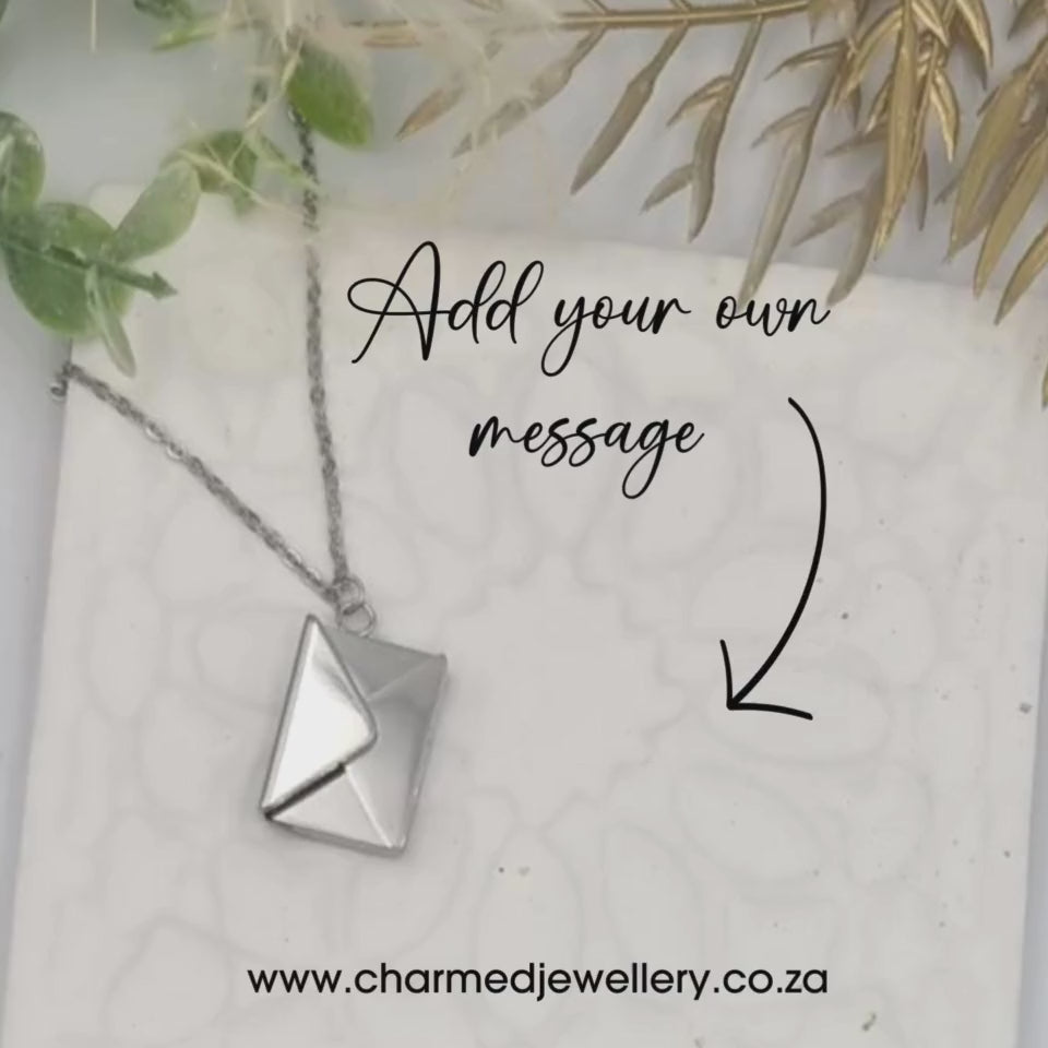 Custom Engraved Envelope Necklace