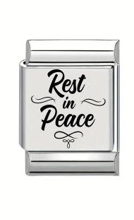 13mm Laser Engraved Charm - Rest In Peace