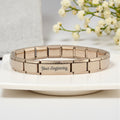9mm Rose Gold Superlink Engraved Italian Charm Bracelet